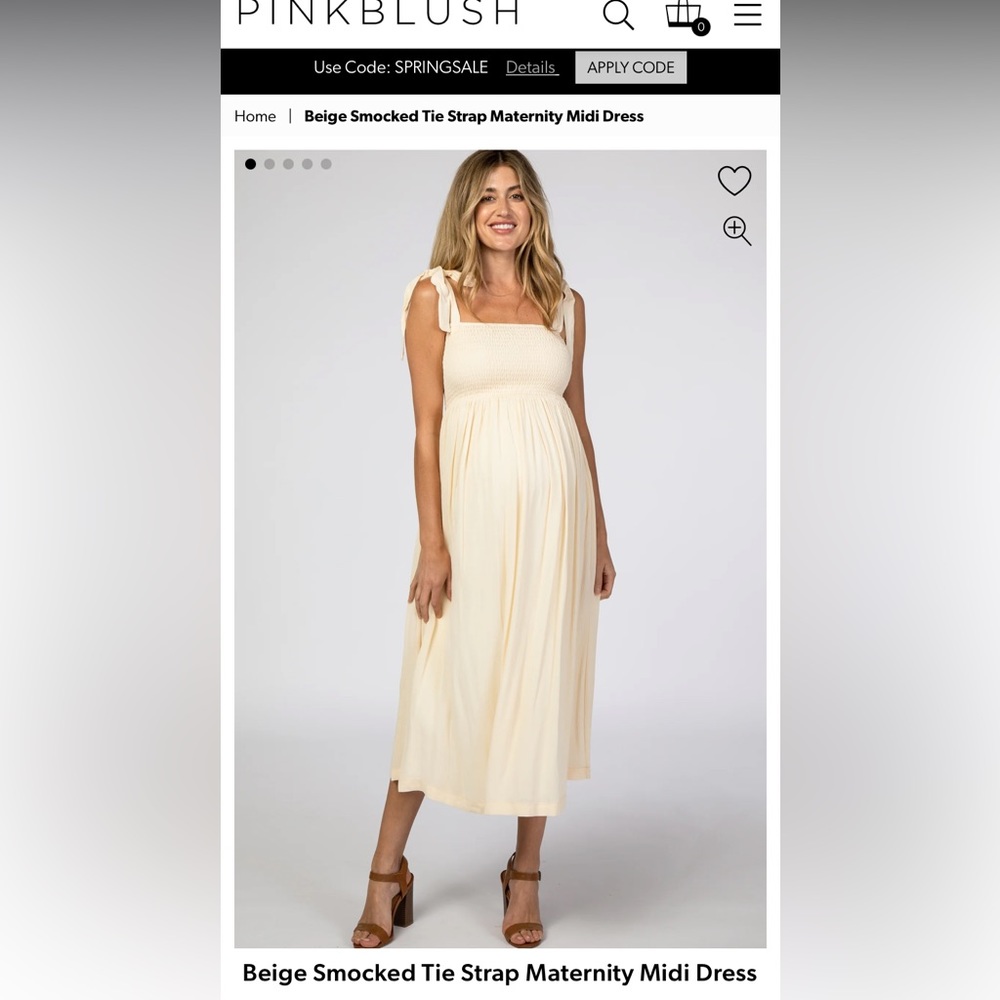 White Smocked Maternity Dress